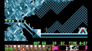 Lemmings - Tricky Level 16: "Luvly Jubly" (1991) [MS-DOS]