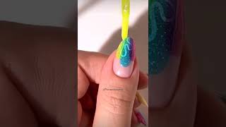 Neon jelly sandwich nails||shortsvideo youtubeshorts nailartdesigns nailart jellyart neonnails