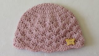 How to crochet a cute baby girl's hat for beginners