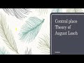 Central Place Theory of August Losh | Population Geography ,UGC NET JRF