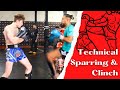 Muay thai technical sparring  clinching vlog  all powers gym