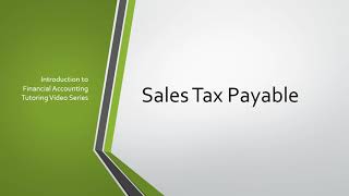 Sales Tax Payable