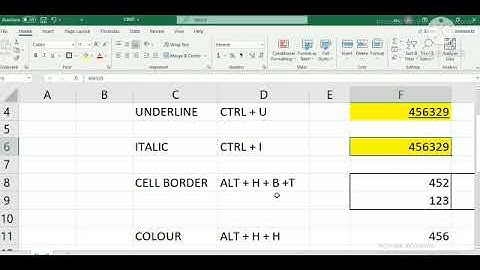 BASIC EXCEL SHORT CUT KEY/ BOLD,UNDERLINE,ITALIC,ROW&COLUMN INSERT