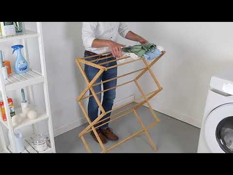 Honey-Can-Do - Natural Bamboo Swivel-Arm Wall Drying Rack