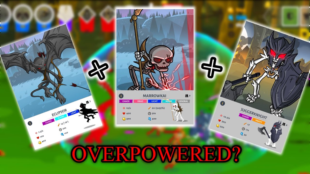 Stick War Saga:JuggerKnight + Eclipsor+MarrowKai Combo is insane