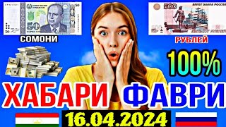 🌐 Курсы USD/RUB/TJS 16.04.2024 Курби Асъори имруза Курс валюта в Таджикистане на сегодня