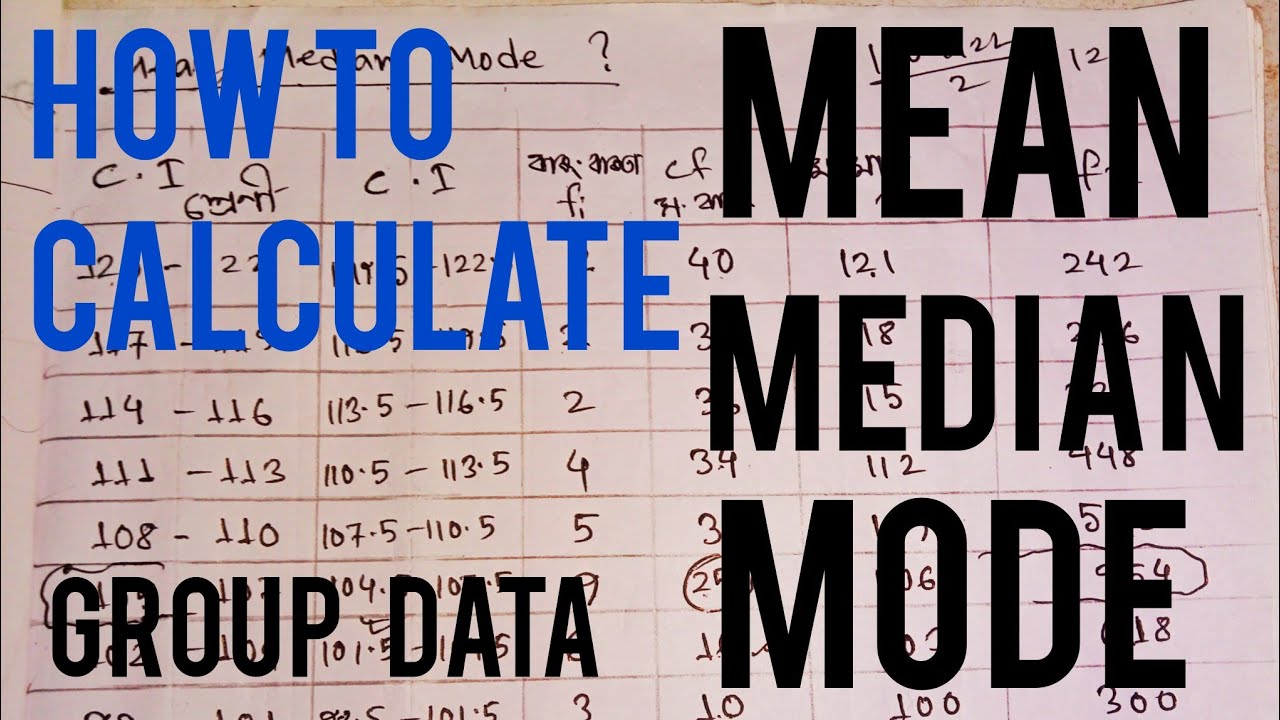 How to calculate Mean Median Mode | Mean Median Mode example - YouTube
