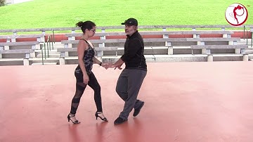 StepFlix LA Salsa on 1, Level 3, lesson 11: Turn into pivot stop plus frisbee turn