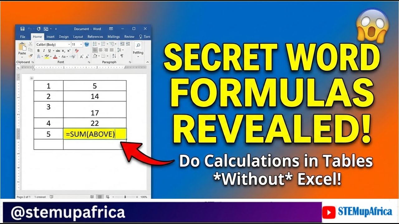 Stop Using Excel! 😲 How to Use Formulas in Microsoft Word (SUM & More ...
