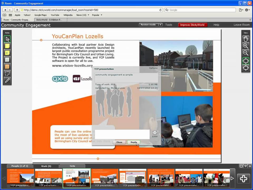 StickyWorld: Creating an Exhibition Room