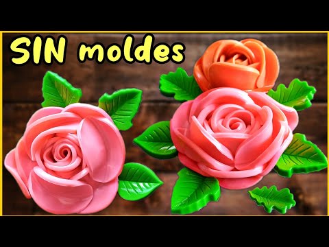 SIN MOLDES flores de gelatina / Rosas de gelatina