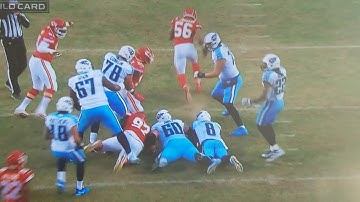 Marcus Mariota hit from Derrick Johnson gets hit hard fumble but ruled forward progress