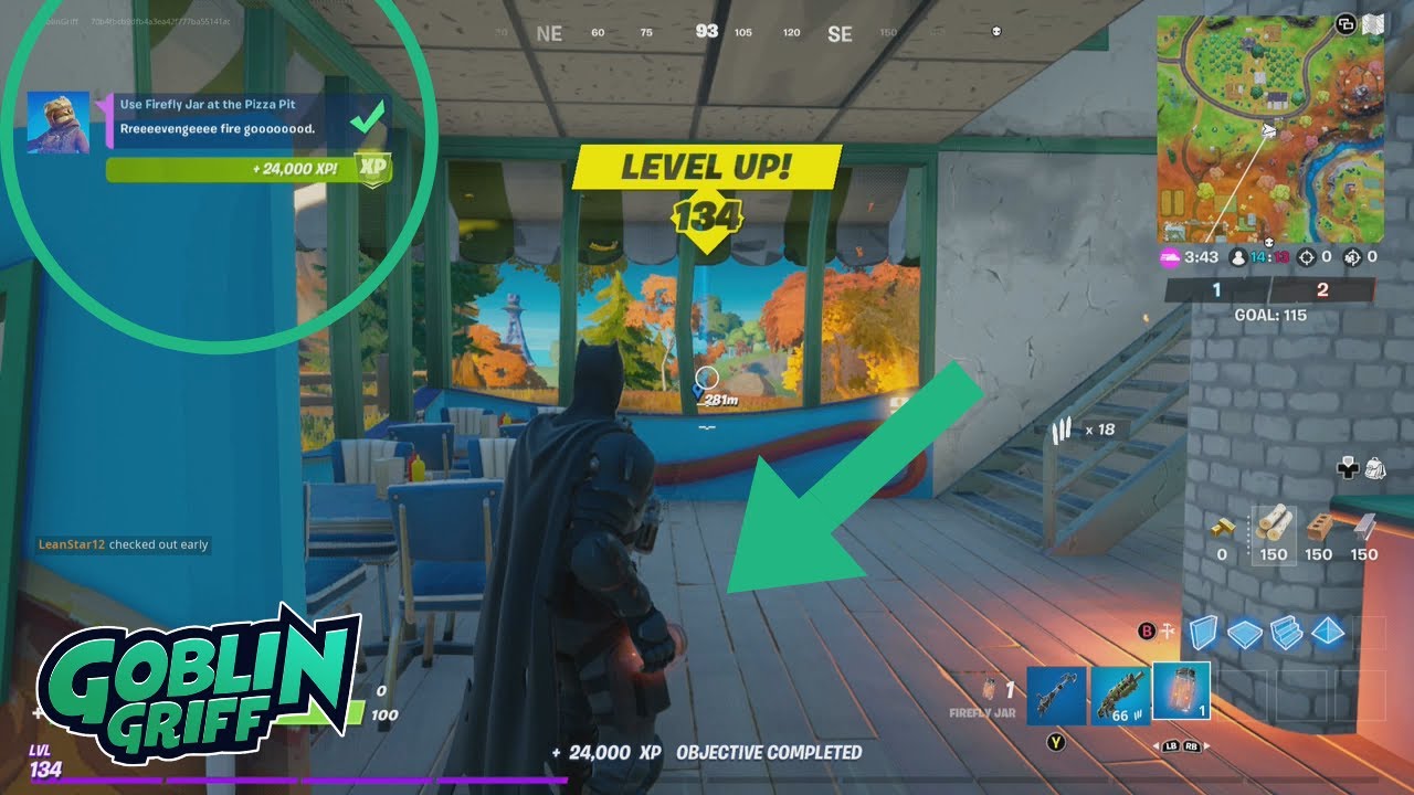 How to use Firefly Jar at the Pizza Pit (Closest Location) | Fortnite Epic Quest