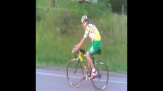 Jonathan gets ready to ride the bike