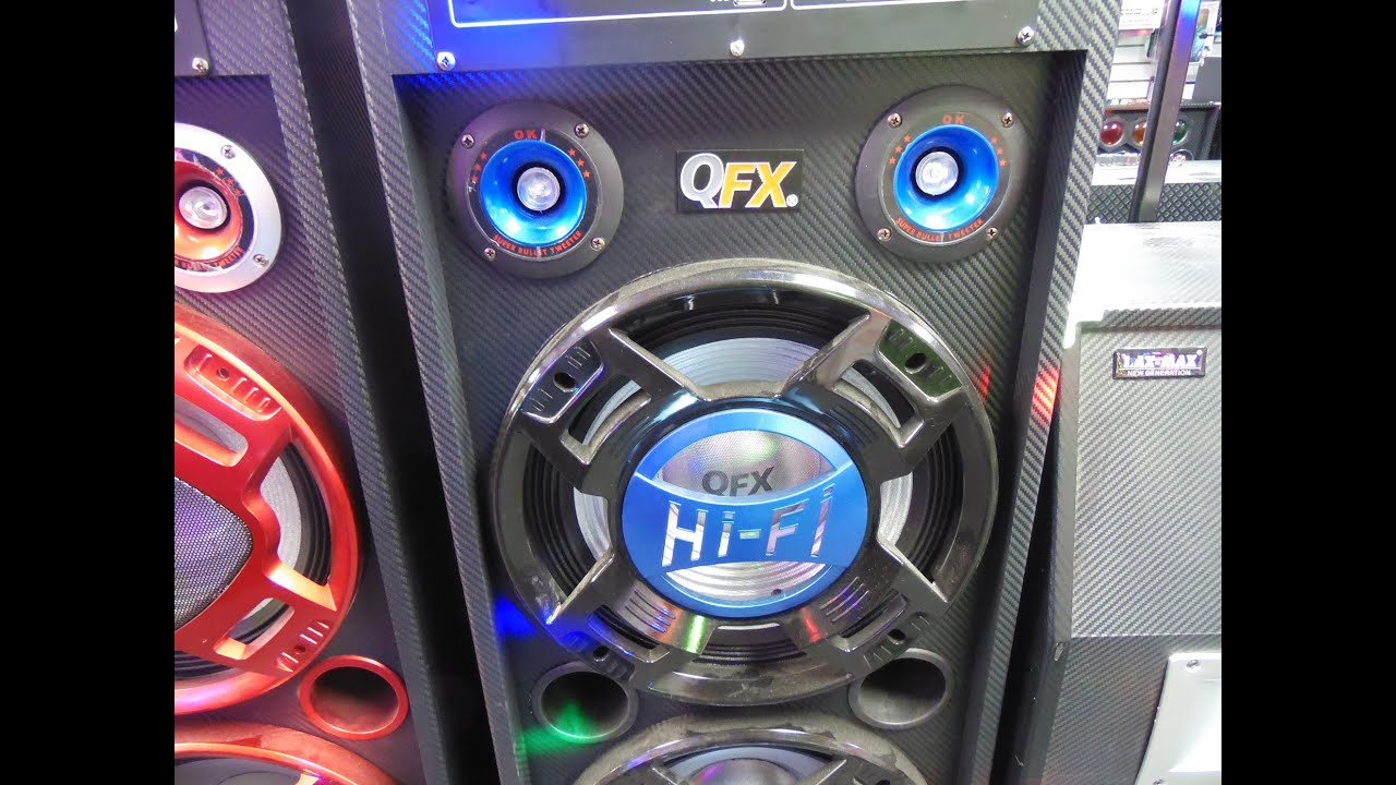 QFX SBX412302BTD Triple 12" PA Speaker System +9" LCD +Bluetooth +USB