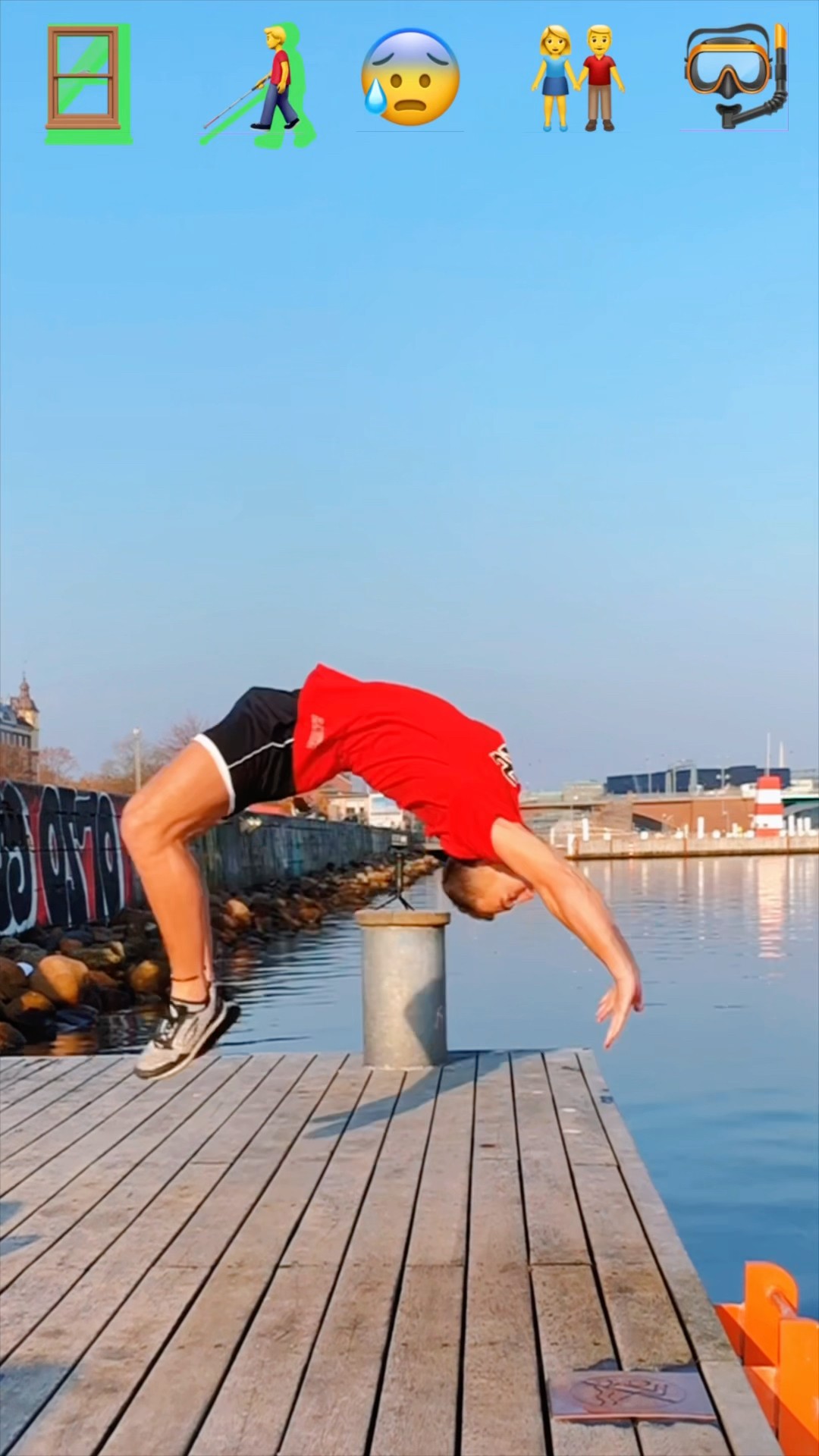 Stunts with Emojis pt.58??#kiryakolesnikov #prank #funny #comedy #stunt #parkour #flip