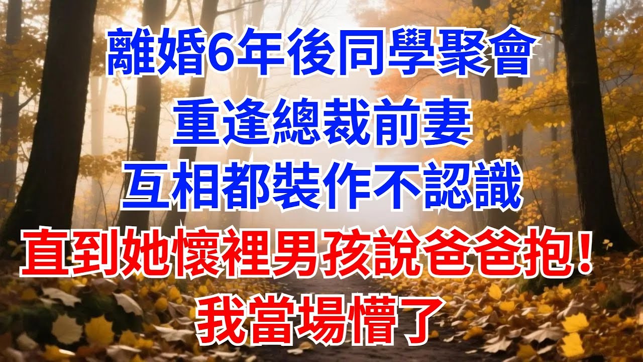 離婚6年後，同學聚會上重逢總裁前妻，我裝作不認識她，她也裝作不認識，直到她懷裏的男孩沖著我張開手：爸爸抱！我當場懵了【風港故事】#男頻小說#都市#故事#小說#爽文#職場