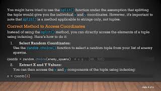 Resolving Tuple Issues in Python: How to Properly Assign Coordinates to Class Arguments