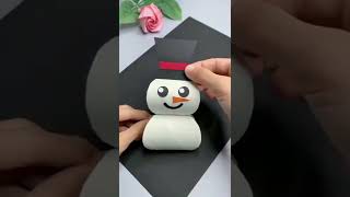 Creating snow man with paper #crafts