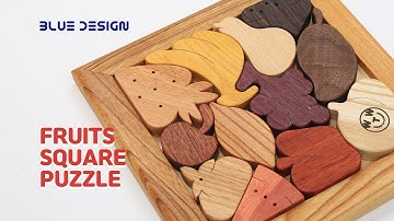 Make wooden puzzles with 12 fruit shapes