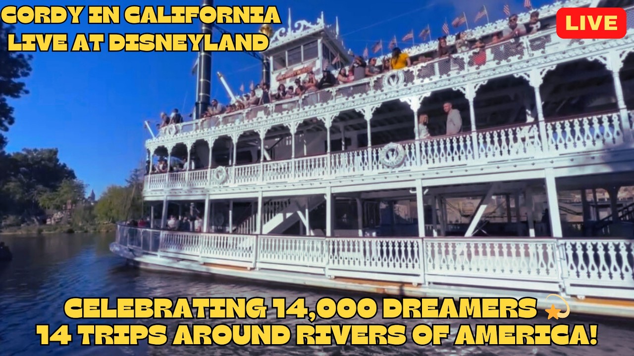 LIVE! DISNEYLAND | CELEBRATING 14,000 DREAMERS 💖 14 TRIPS AROUND RIVERS OF AMERICA 3.4.26