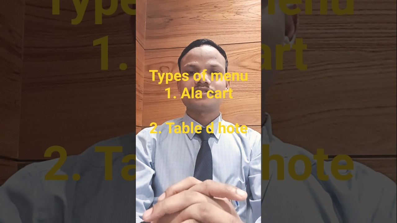 📘 Hotel Management BasicsTypes of Menu every waiter must know!