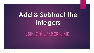 Add and Subtract the Integers using Number Line