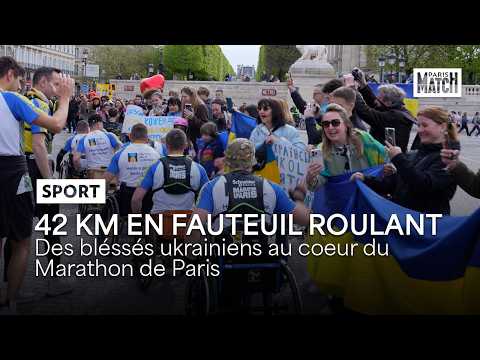42km in a wheelchair: Injured Ukrainians at the heart of the Paris Marathon