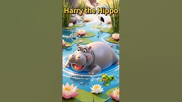 Harry the Hippo | AI Animation short video #aianimation   #animalsshorts  #hippo |