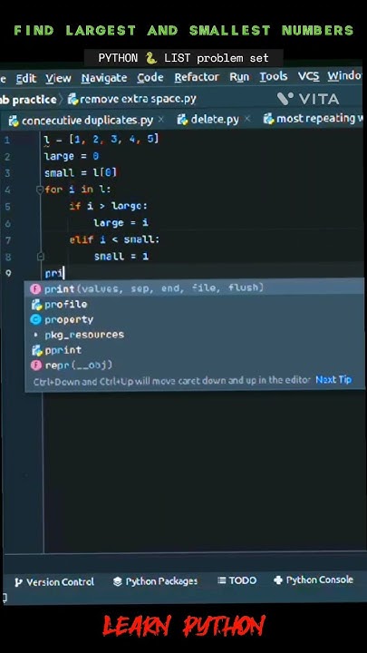 🐍 Python Program #1 - Find smallest and Largest numbers of List.. # ...