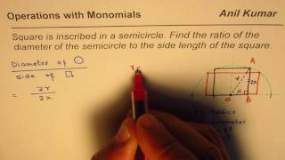 Ratio of Side to Diameter of Semicircle for Inscribed Square