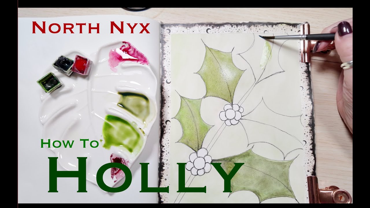 EASY How To 🔸 Victorian -Esque HOLLY🔸 and a bit of Lore Holiday Christmas Solstice Card 