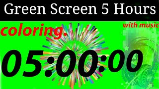 Information 5 hour timer Countdown Green screen Music and Coloring Effect News
