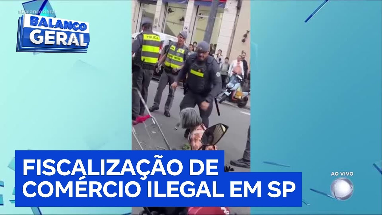 Policial chuta carrinho de idosa chinesa durante abordagem no centro de São Paulo