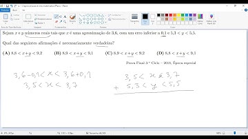 Soma de reais, aproximação e erro, Matemática 9ºano