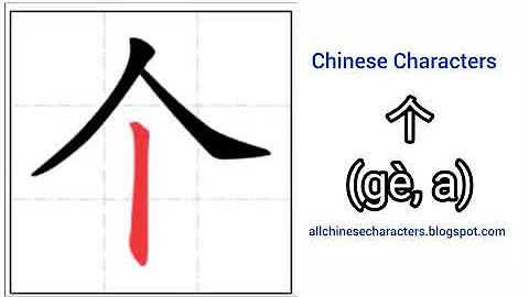 Chinese characters 个(gè, a)