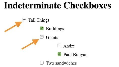 Indeterminate Checkboxes