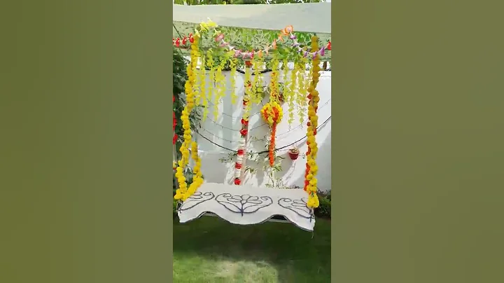 #shorts Haldi Decoration at Home | Haldi decoration on Jhula | Swing decoration for haldi | Decor