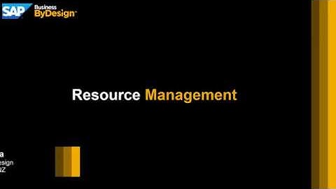 SAP Business ByDesign Resource Management