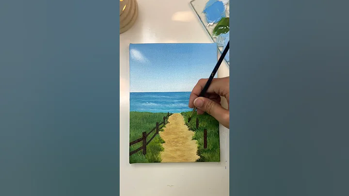 Pathway to the ocean/ seascape painting tutorial/ Acrylic painting tutorial for beginners