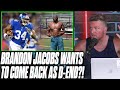 Pat McAfee Reacts: Former RB Brandon Jacobs "Serious" About Playing DE In NFL Comeback