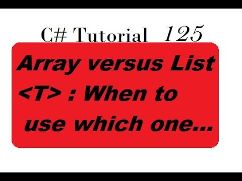 Arrays versus List in C# Programming - YouTube
