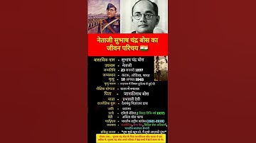 भारत के नेताजी सुभाष चंद्र बोस का जीवन परिचय 🇮🇳 //#subhashchandrabose #shorts #motivation