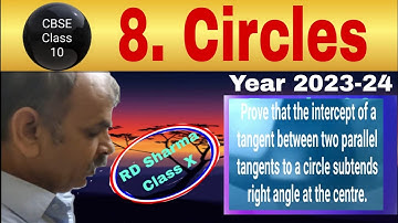 Prove that the intercept of a tangent between two parallel tangents to a circle subtends right angle