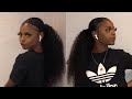 EASY Curly Low Ponytail On Natural Hair | 4a/ 4b Hair