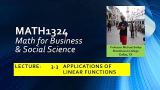 MATH1324   Lecture   3 3 Application of Linear Functions