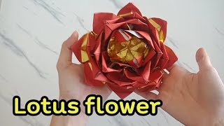 Folding lotus with Joss paper : Gold ingot | Tutorial origami lotus | พับกระดาษไหว้เจ้าเป็นดอกบัว