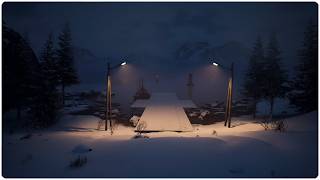 I've Finally Slept This Peacefully: Spatial Snowstorm at a Frozen Mountain Harbour | Windy ASMR screenshot 3
