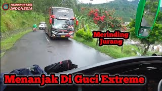 Merinding Bus Menanjak Di Jalan Extreme Guci Tegal Jalan Super Licin Semua Berdoa Khusu'