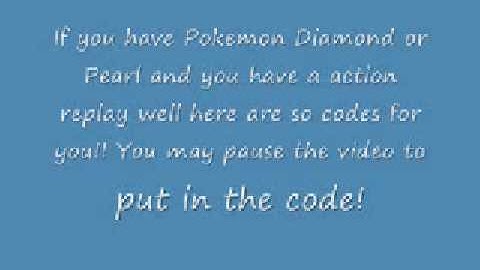 Pokemon Diamond and Pearl Action Replay Codes Vol  1